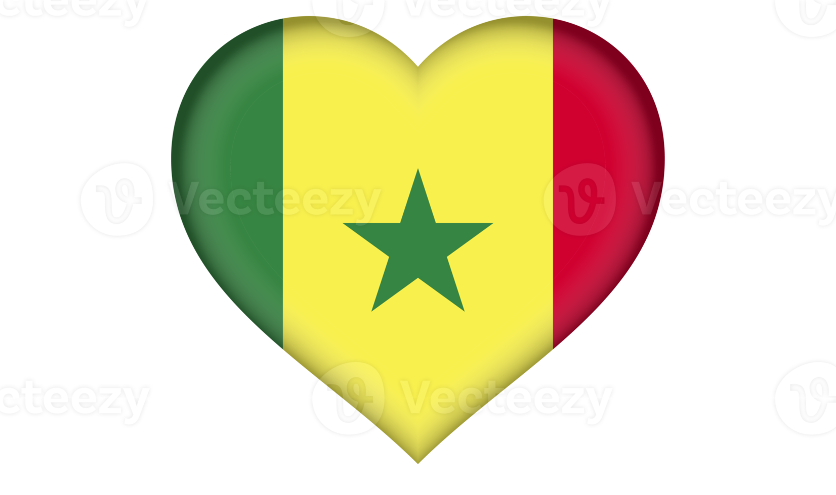 Senegal vlag icoon in de het formulier van een hart png