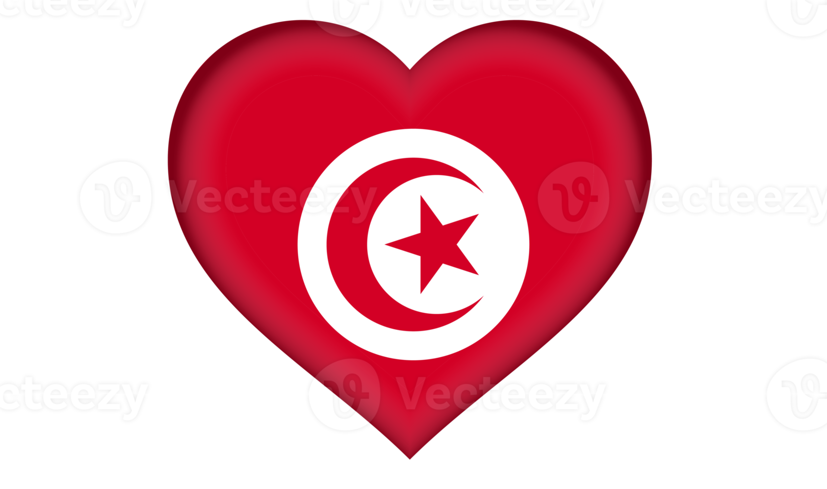 Tunisia flag icon in the form of a heart png