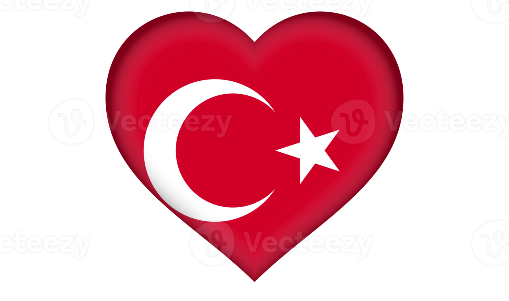 Turkey flag icon in the form of a heart png