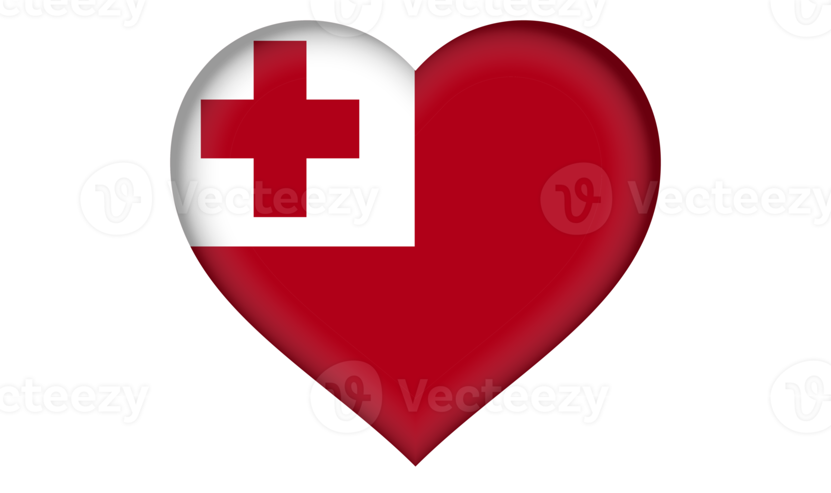 Tonga flag icon in the form of a heart png