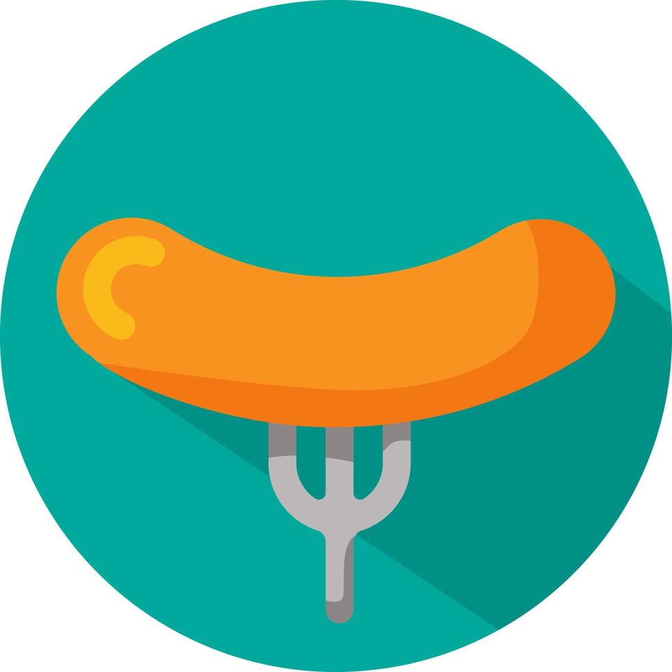 Baked sausage, illustration, vector, on a white background. vector