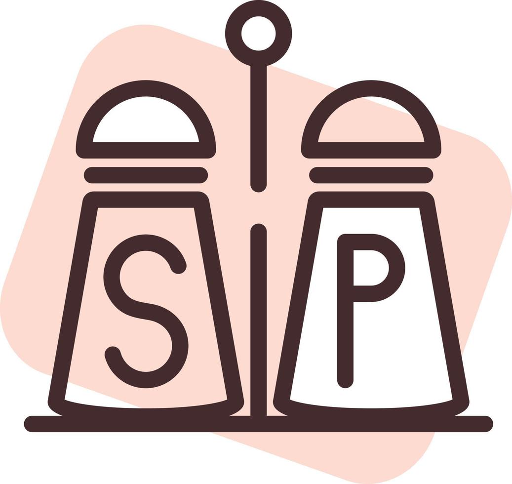 Restaurant salt and pepper shakers, illustration, vector on a white background.