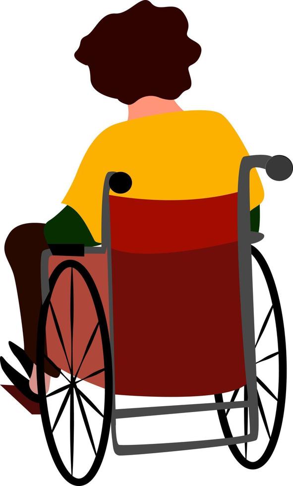 persona en silla de ruedas, ilustración, vector sobre fondo blanco.
