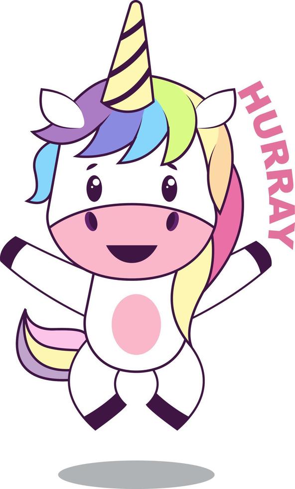 Happy unicorn, illustration, vector on white background.