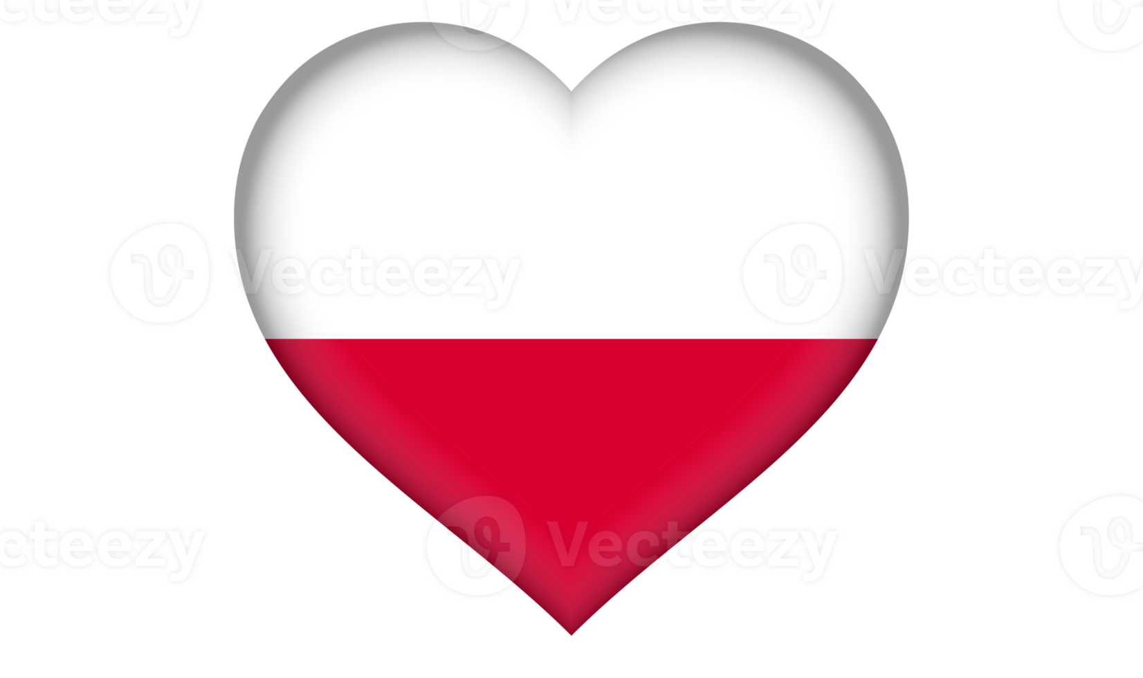 Poland flag icon in the form a heart png