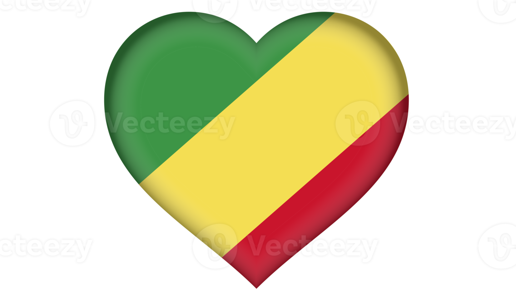 Republic of the Congo flag icon in the form a heart png