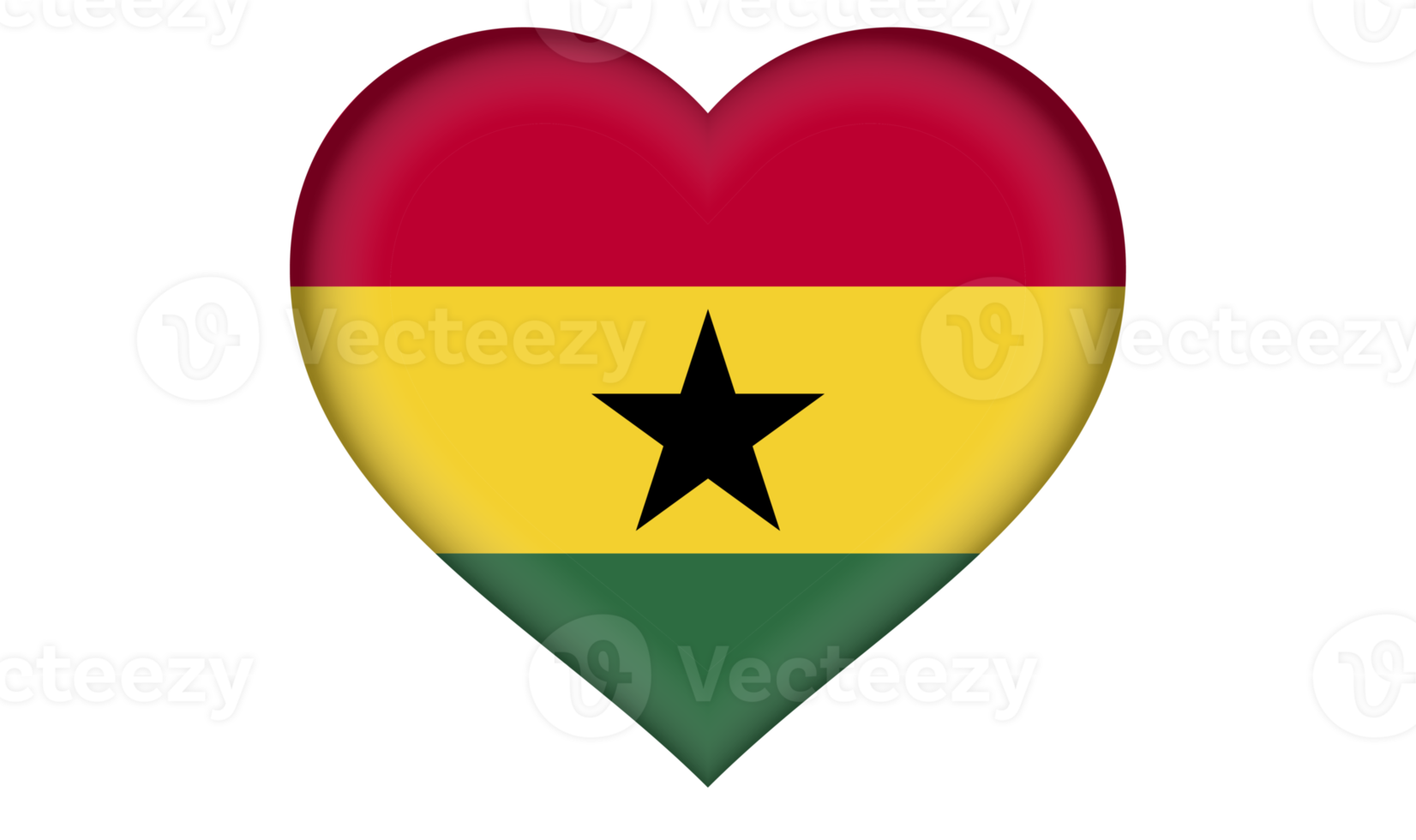 ghana flagga ikon i de form en hjärta png