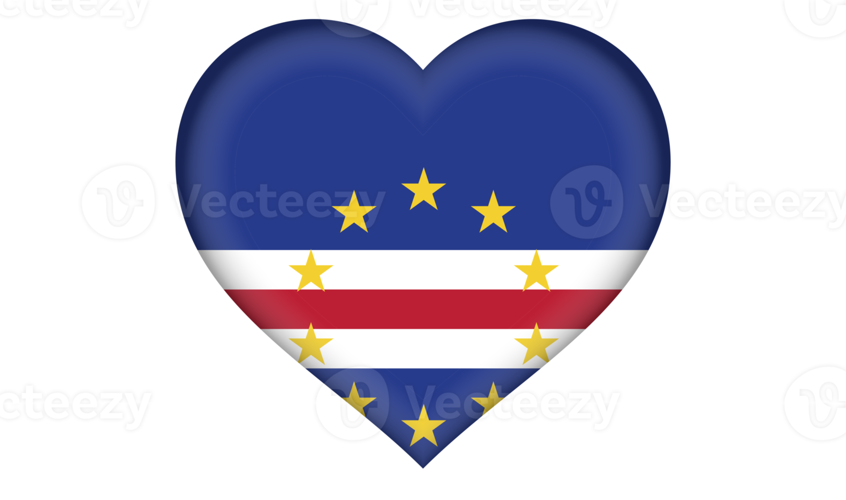 Cape Verde flag icon in the form a heart png