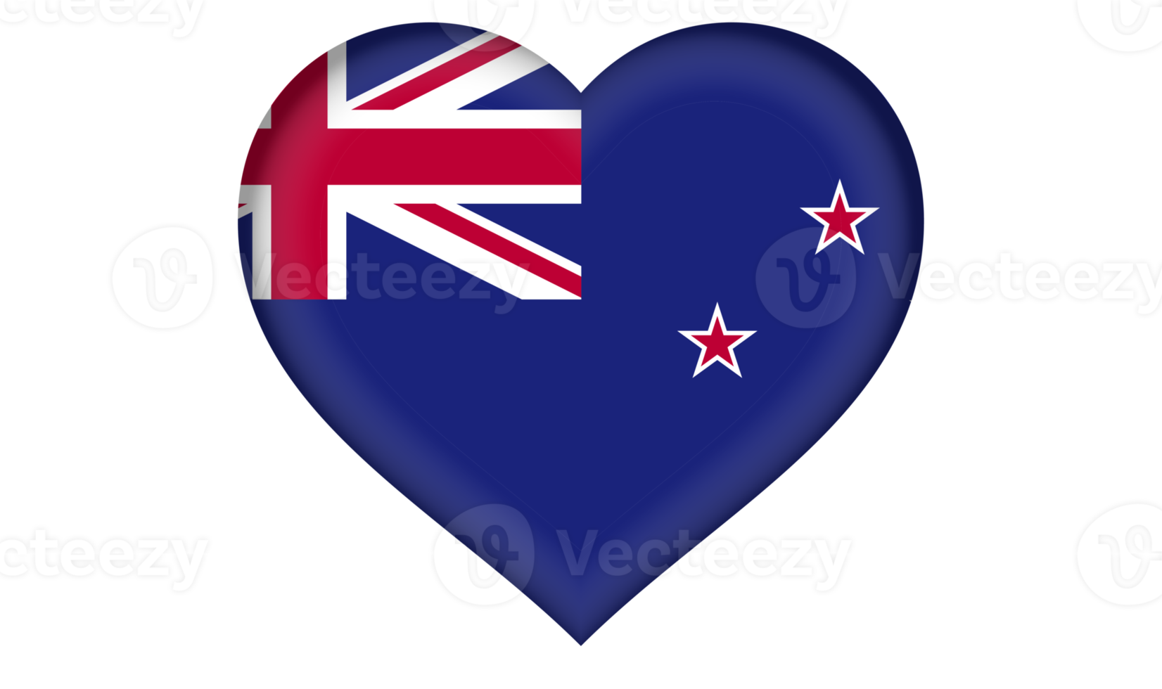 New Zealand flag icon in the form a heart png