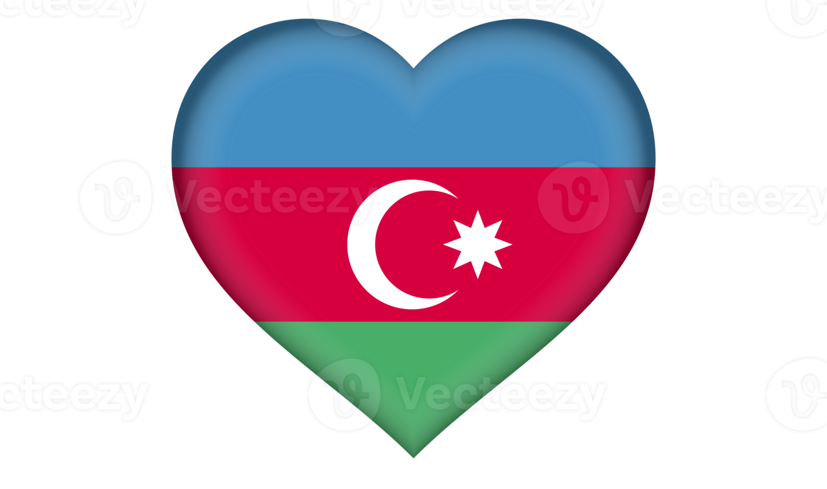 Aserbaidschan-Flaggensymbol in Form eines Herzens png