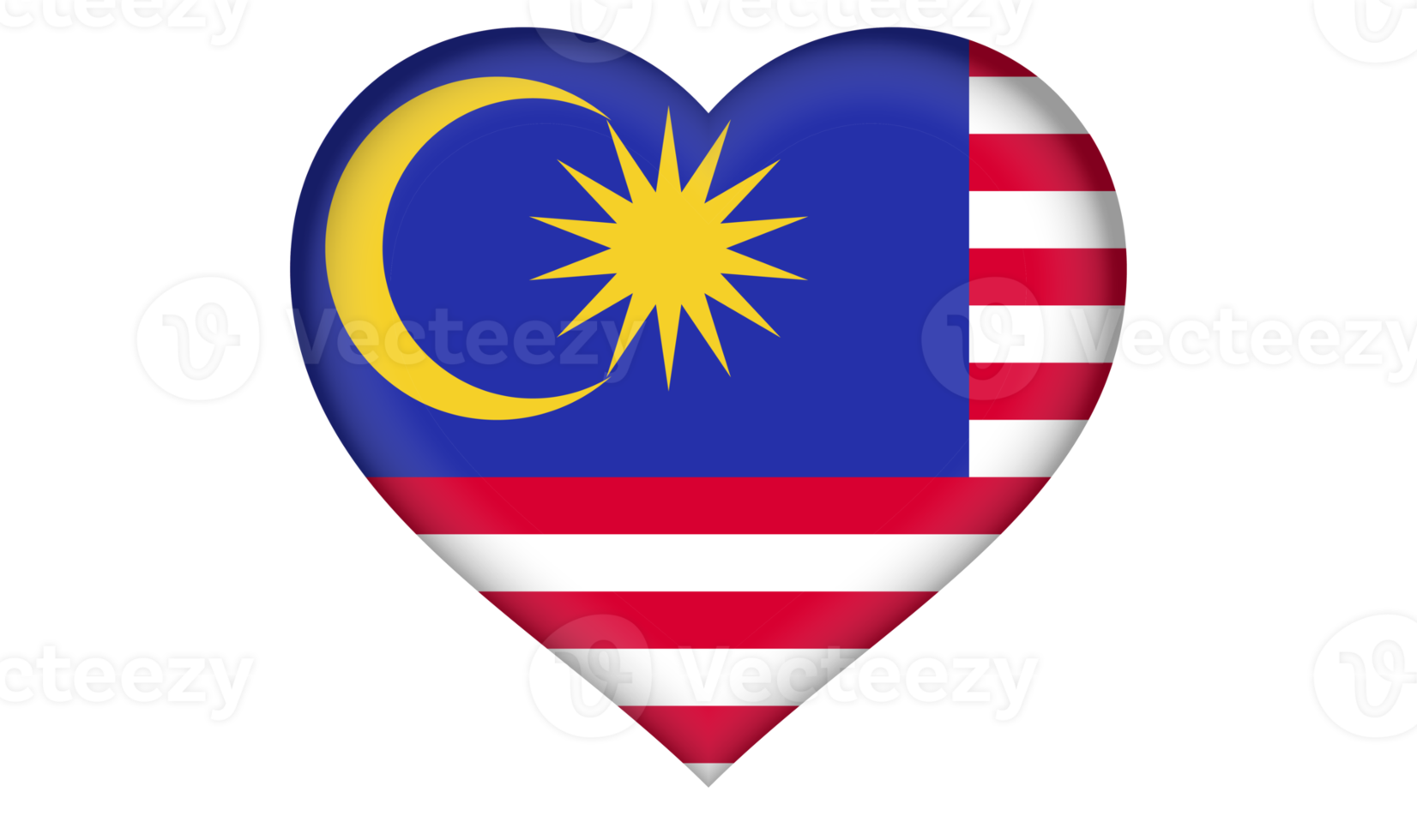 Malaysia flag icon in the form a heart png