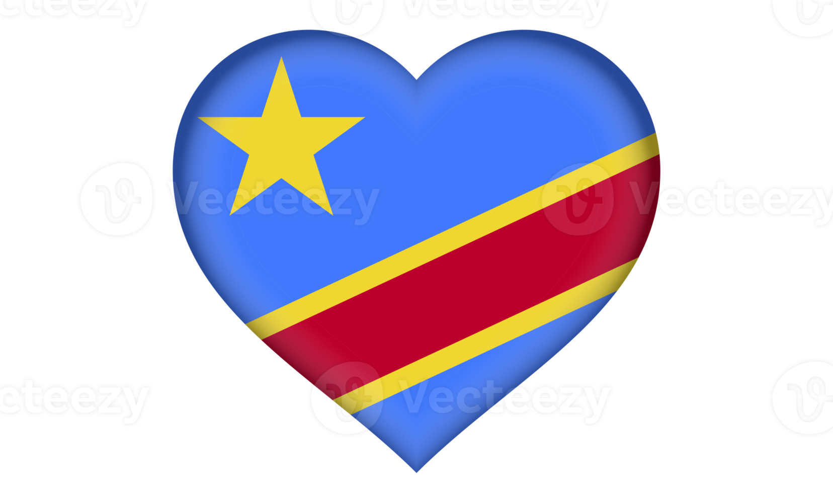 Democratic Republic of the Congo flag icon in the form a heart png