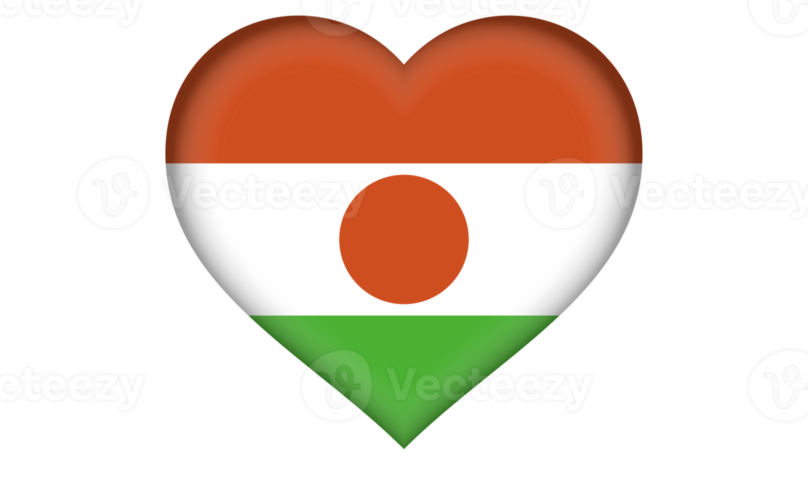 Niger flag icon in the form of a heart png
