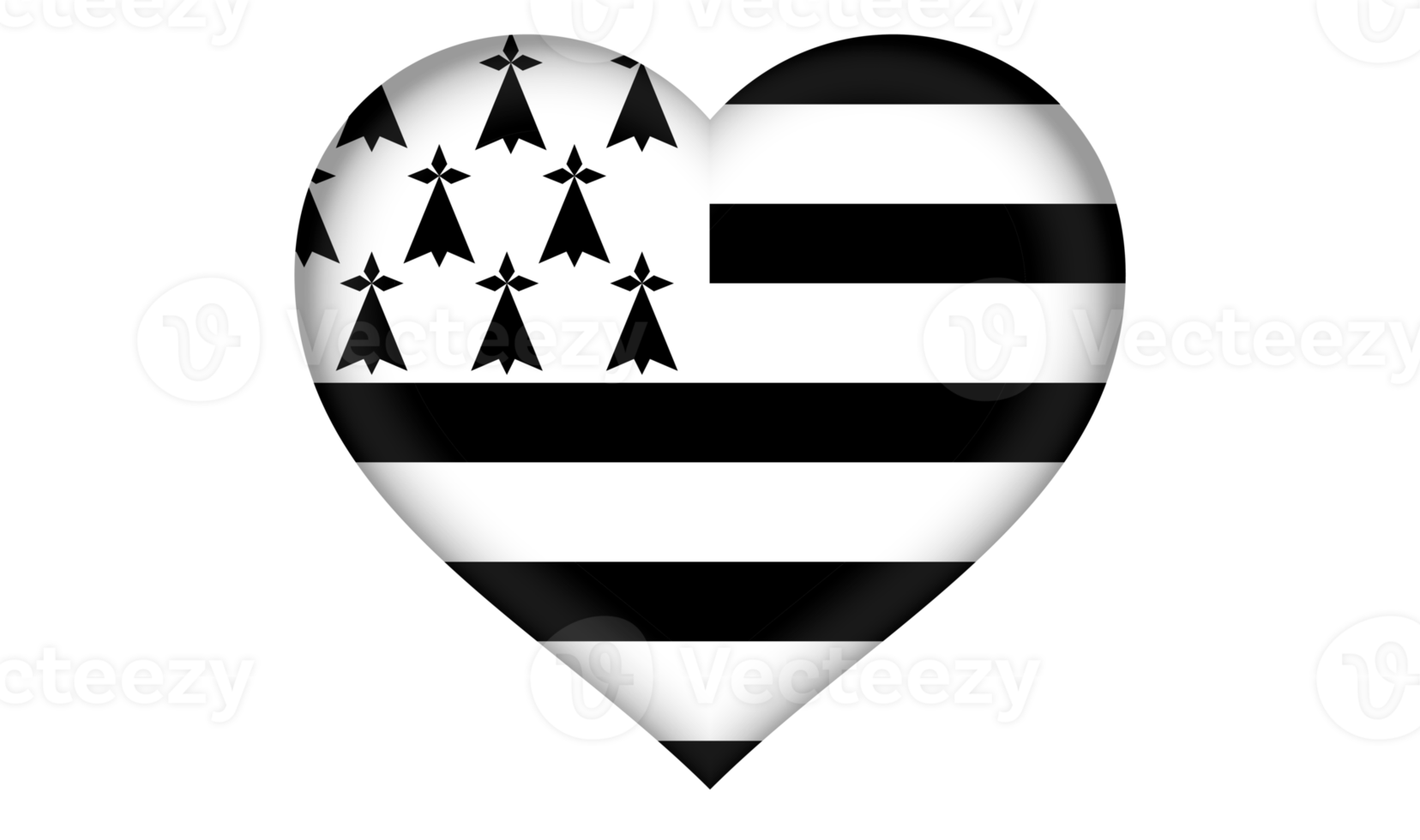 Brittany flag icon in the form of a heart png