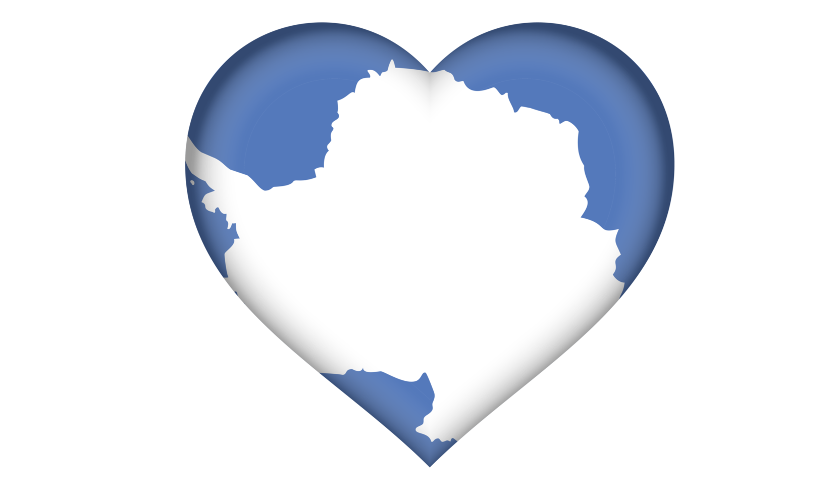 Antarctica flag icon in the form of a heart png