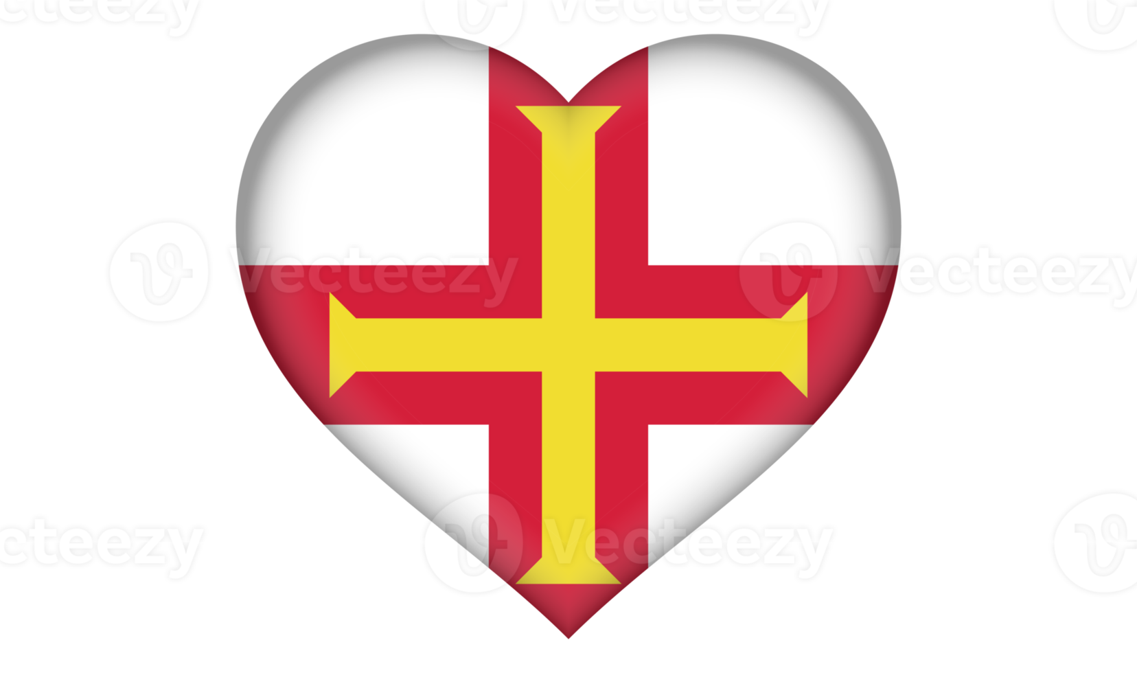 Guernsey flag icon in the form of a heart png