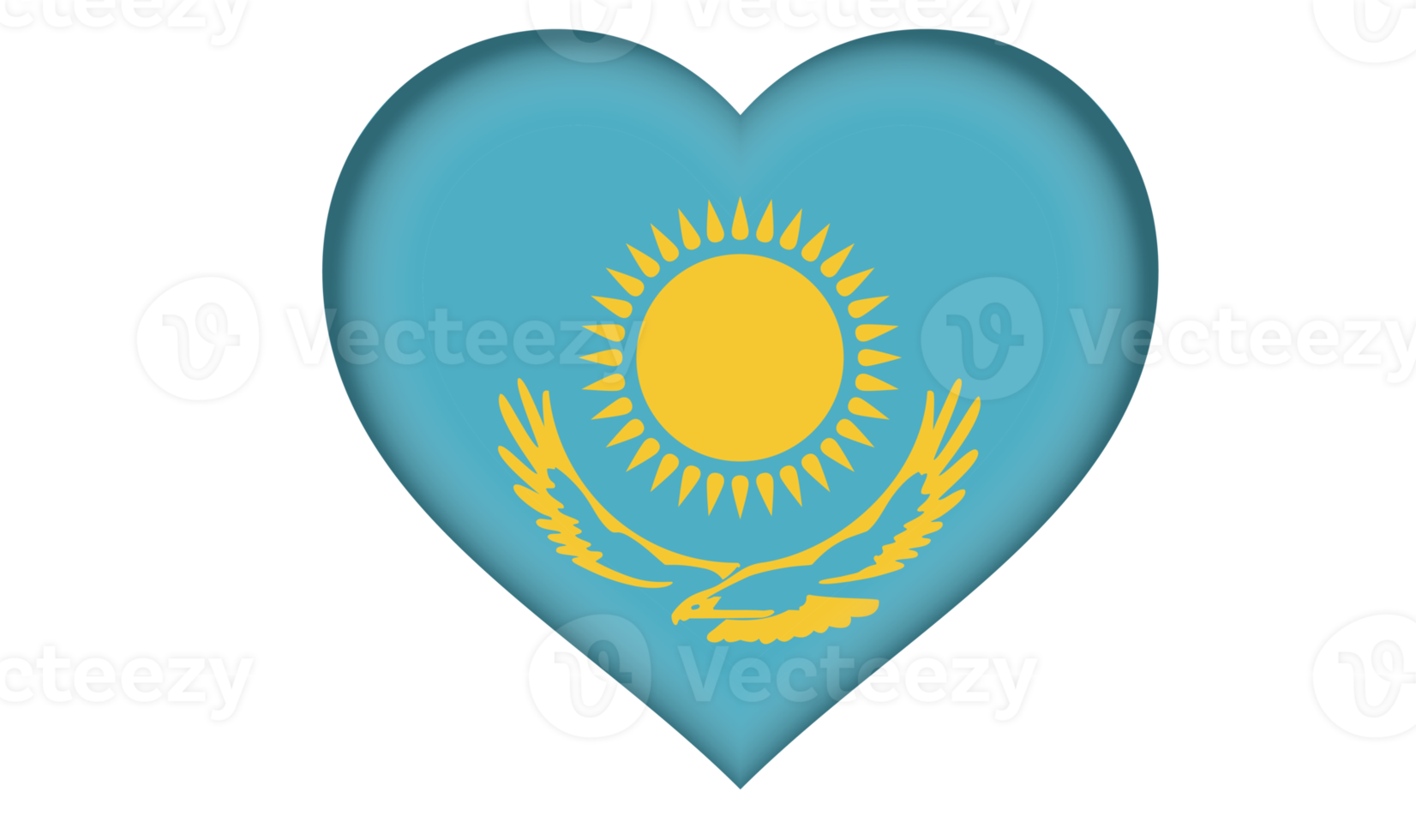 Kazakhstan flag icon in the form of a heart png