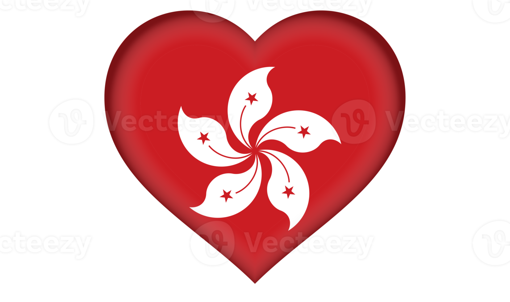 Hong Kong flag icon in the form of a heart png