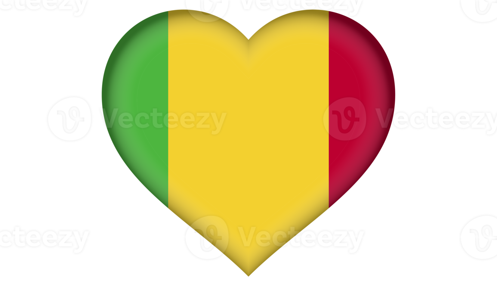 Mali flag icon in the form of a heart png