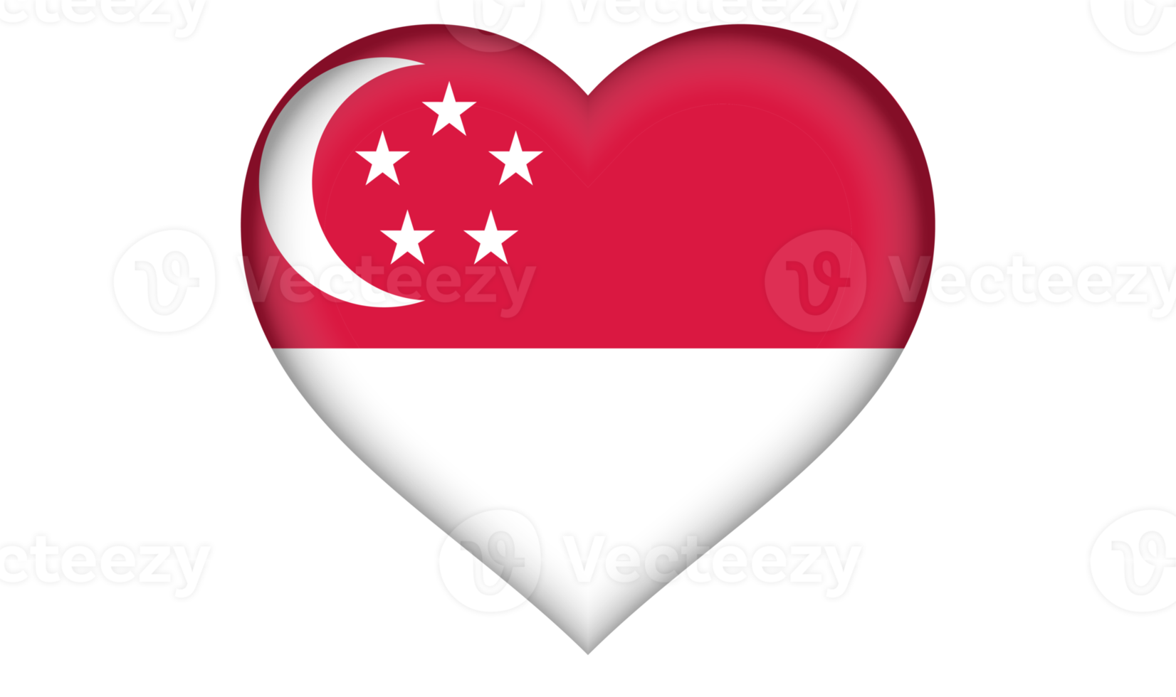Singapore flag icon in the form of a heart png