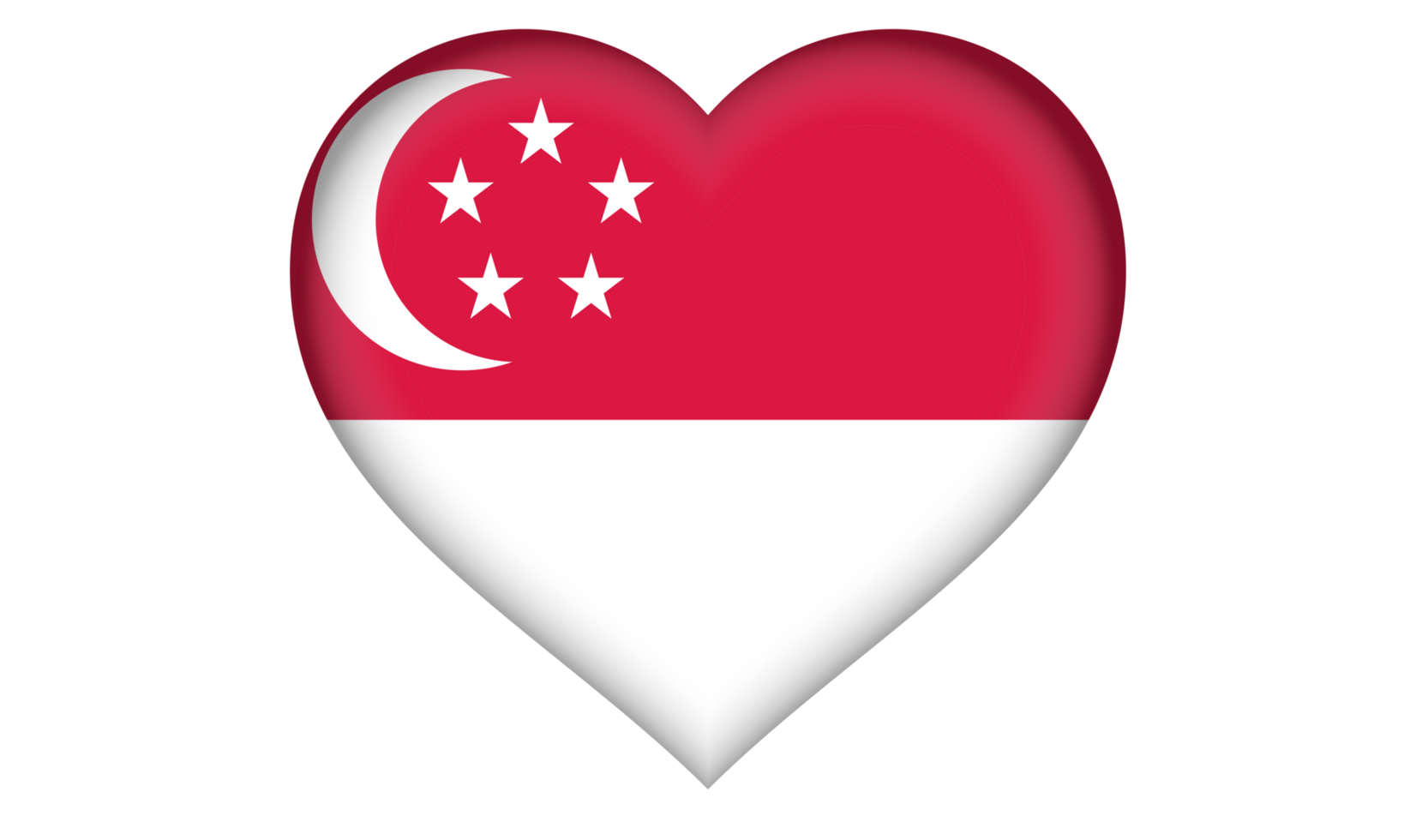 Singapur-Flaggensymbol in Form eines Herzens png