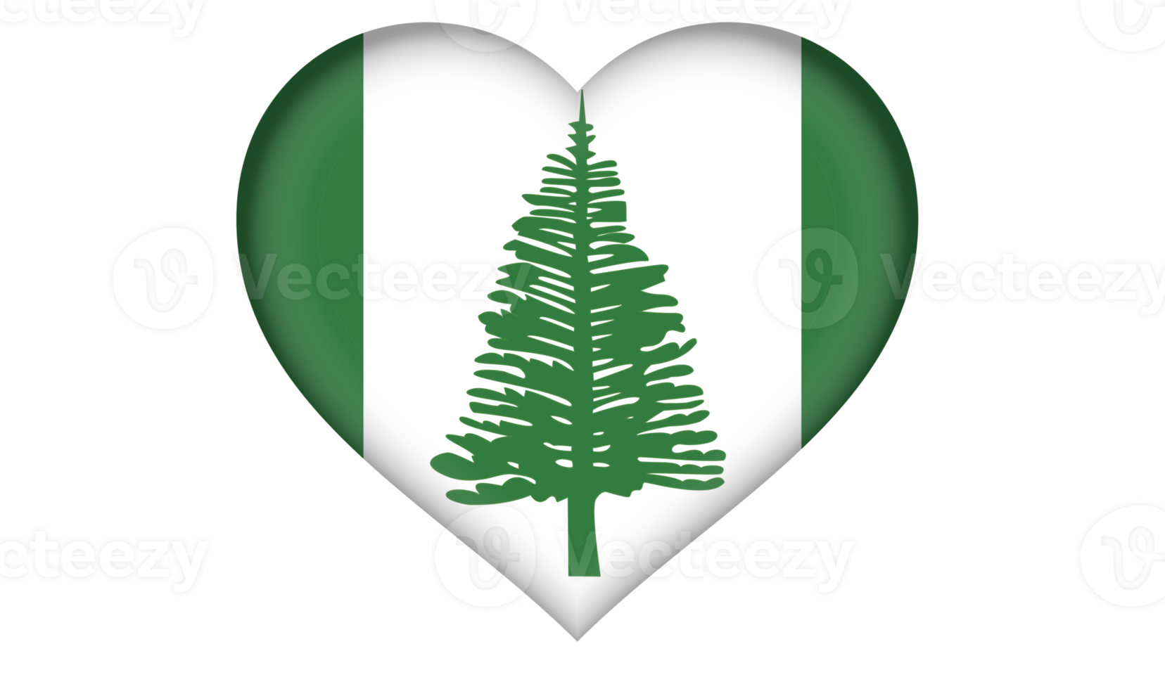 norfolk island flag icon in the form of a heart png