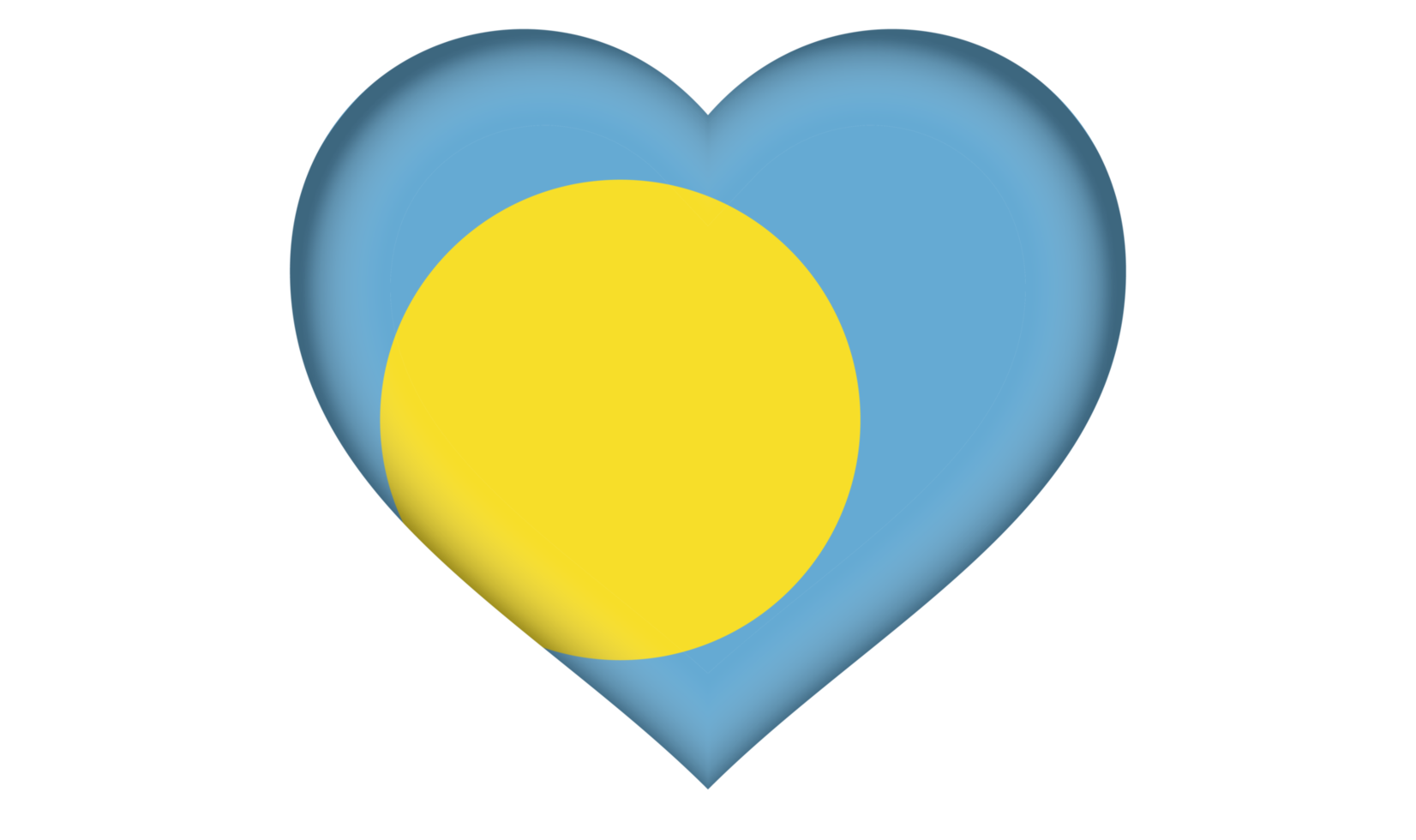 Palau flag icon in the form of a heart png