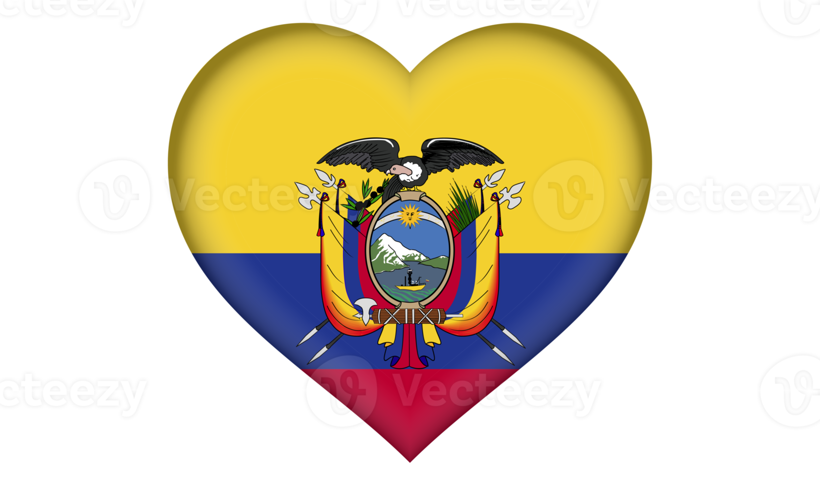 Ecuador-Flaggensymbol in Form eines Herzens png