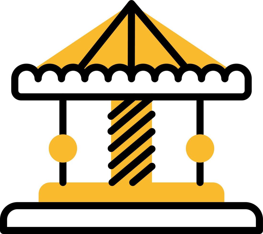 Merry go round, illustration, vector on a white background.