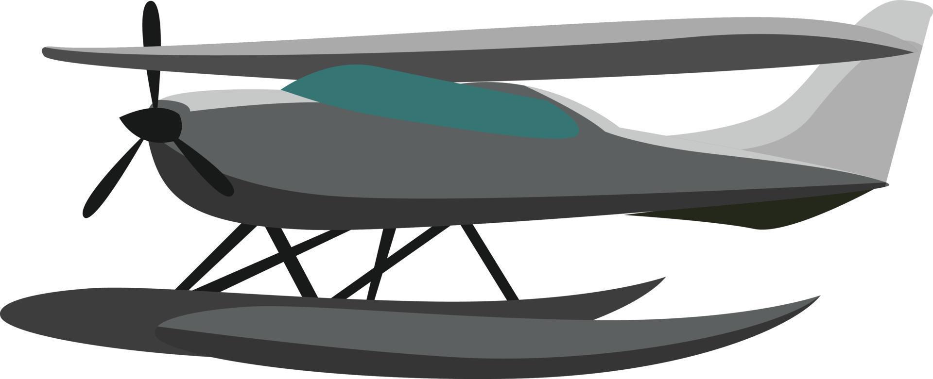 Seaplane on water, illustration, vector on white background
