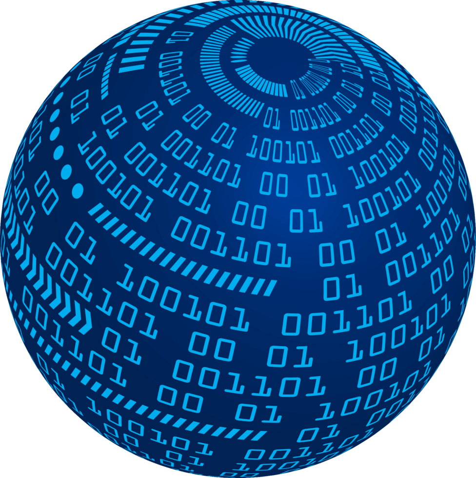 Blue Globe with Technology Elements png