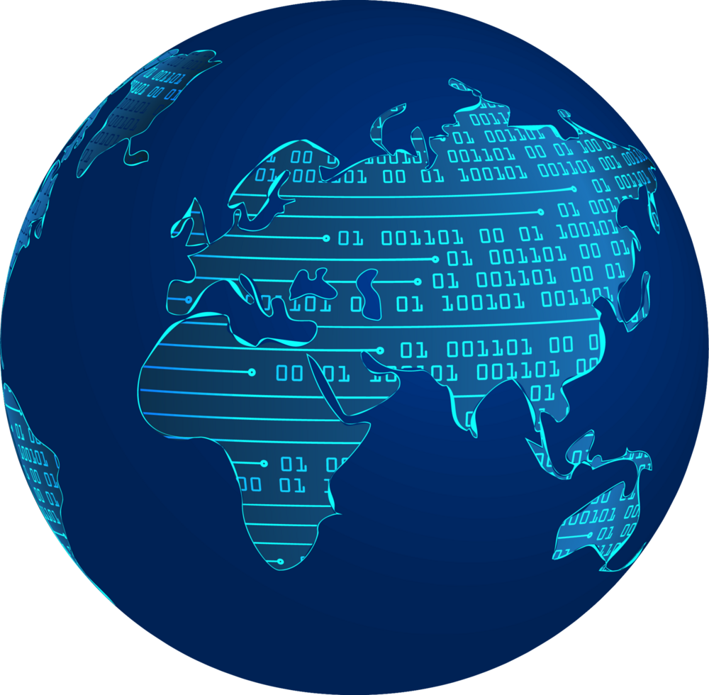 Blue Technology World Map Globe Cut Out 13471563 PNG