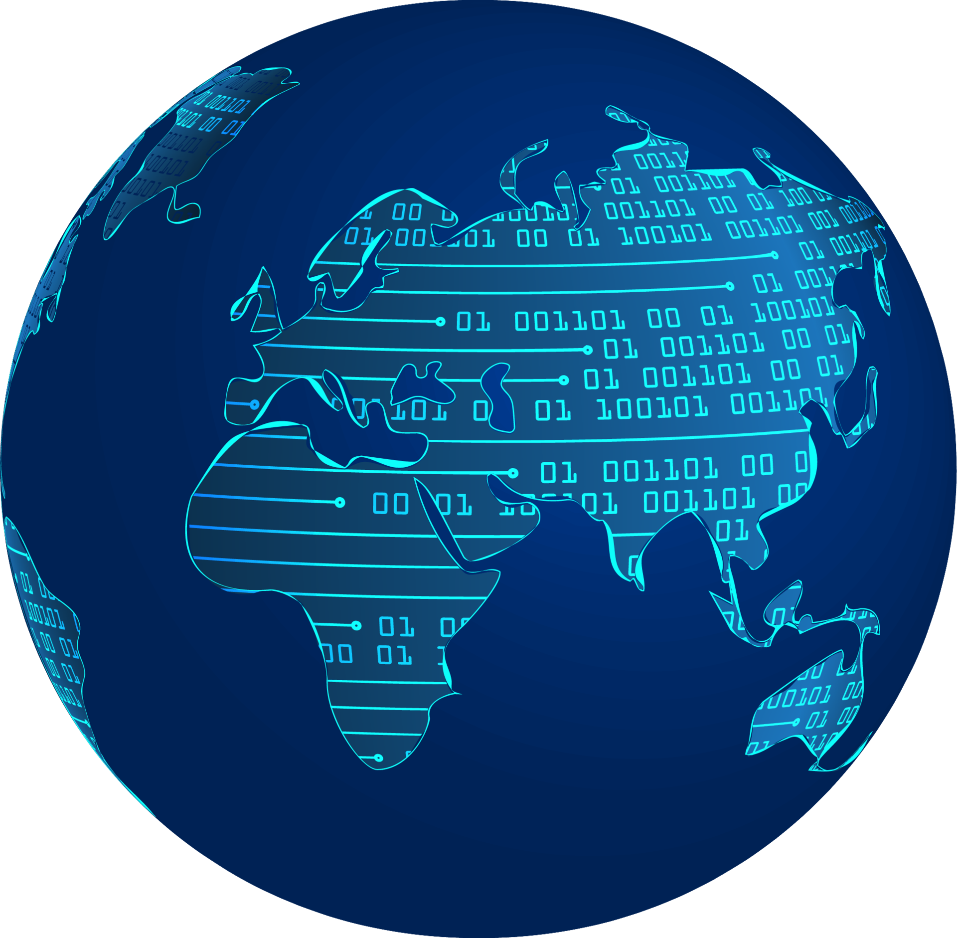Blue Technology World Map Globe Cut Out 13471563 PNG