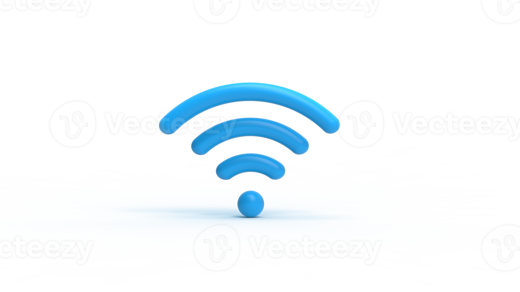 Wifi icon isolated on transparent background. 3D rendering. png