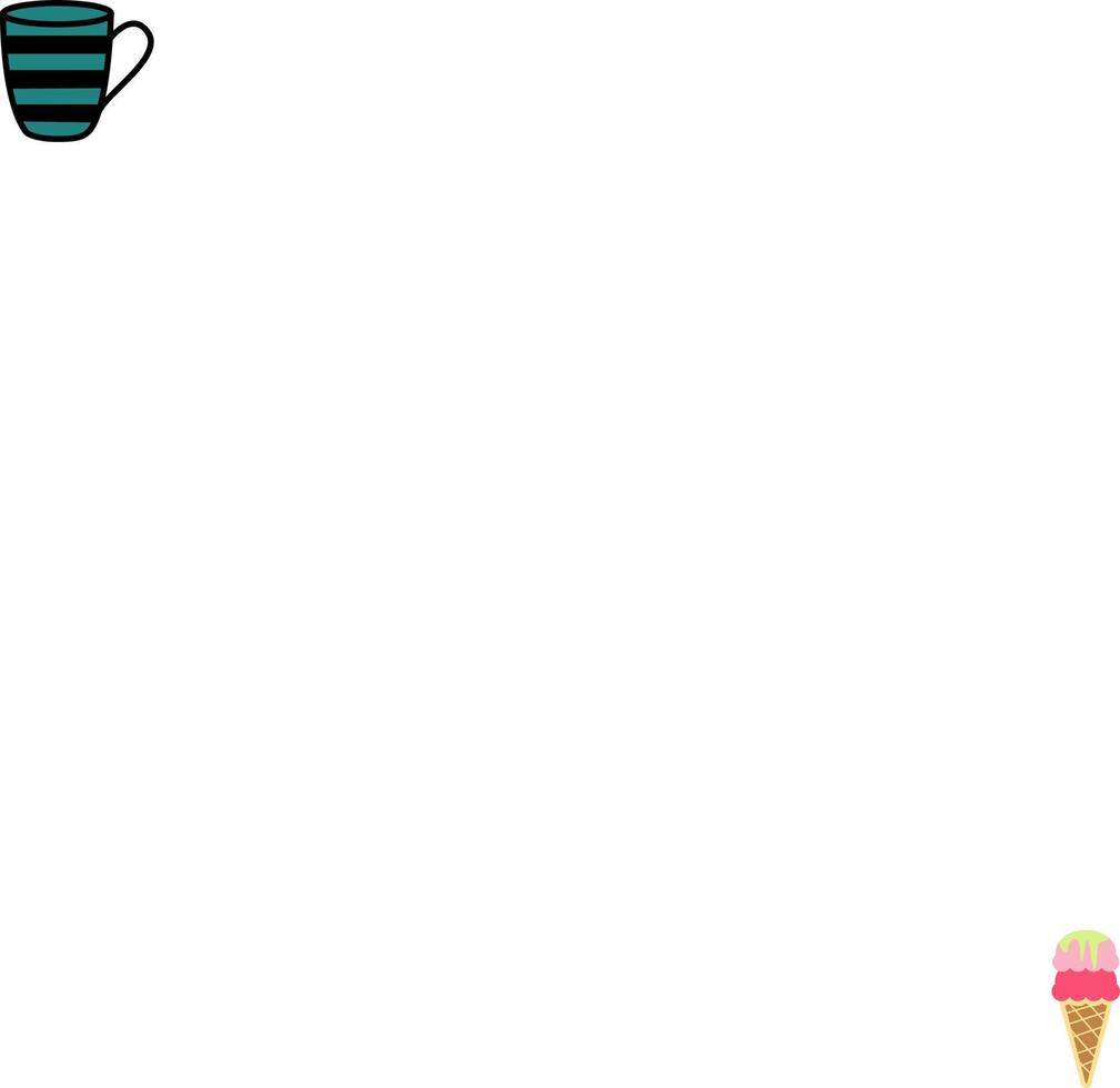 Delicious ice cream, illustration, vector on a white background.