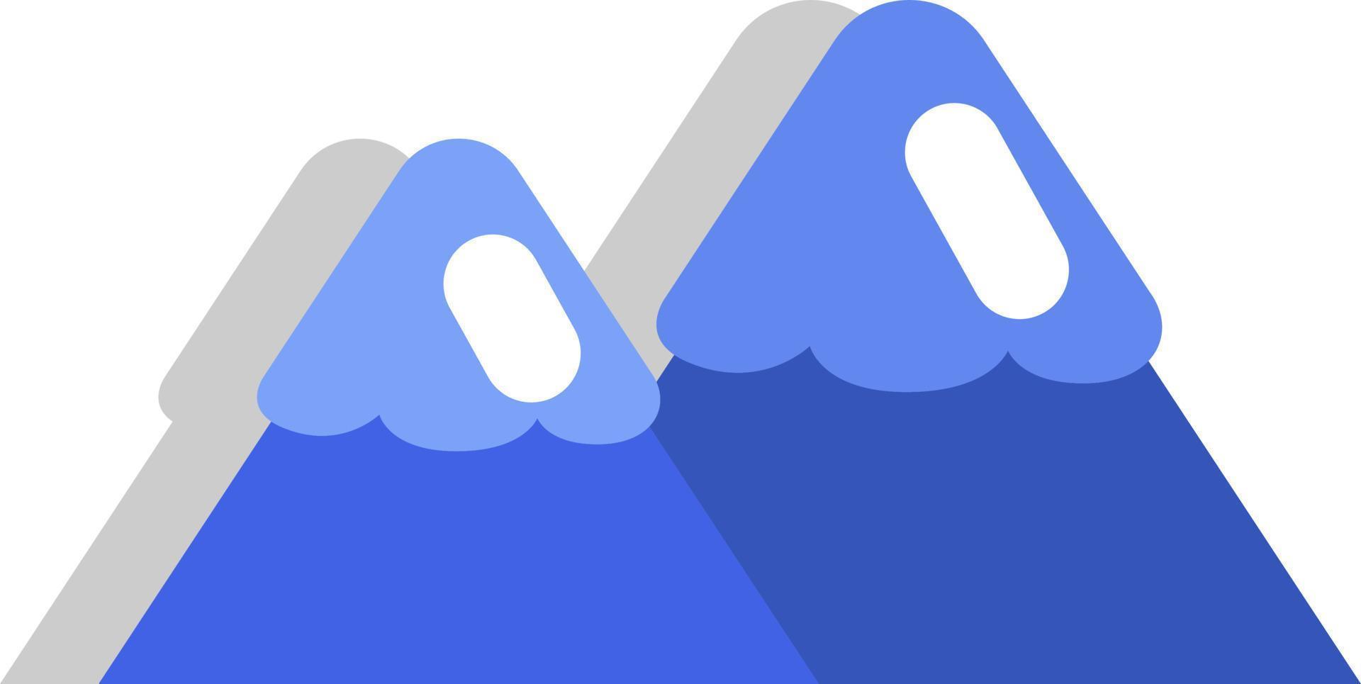 Blue snowy mountains, illustration, vector on a white background.