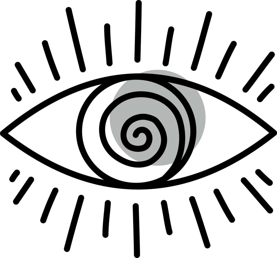 Hypnotizing eye, illustration, vector on a white background.