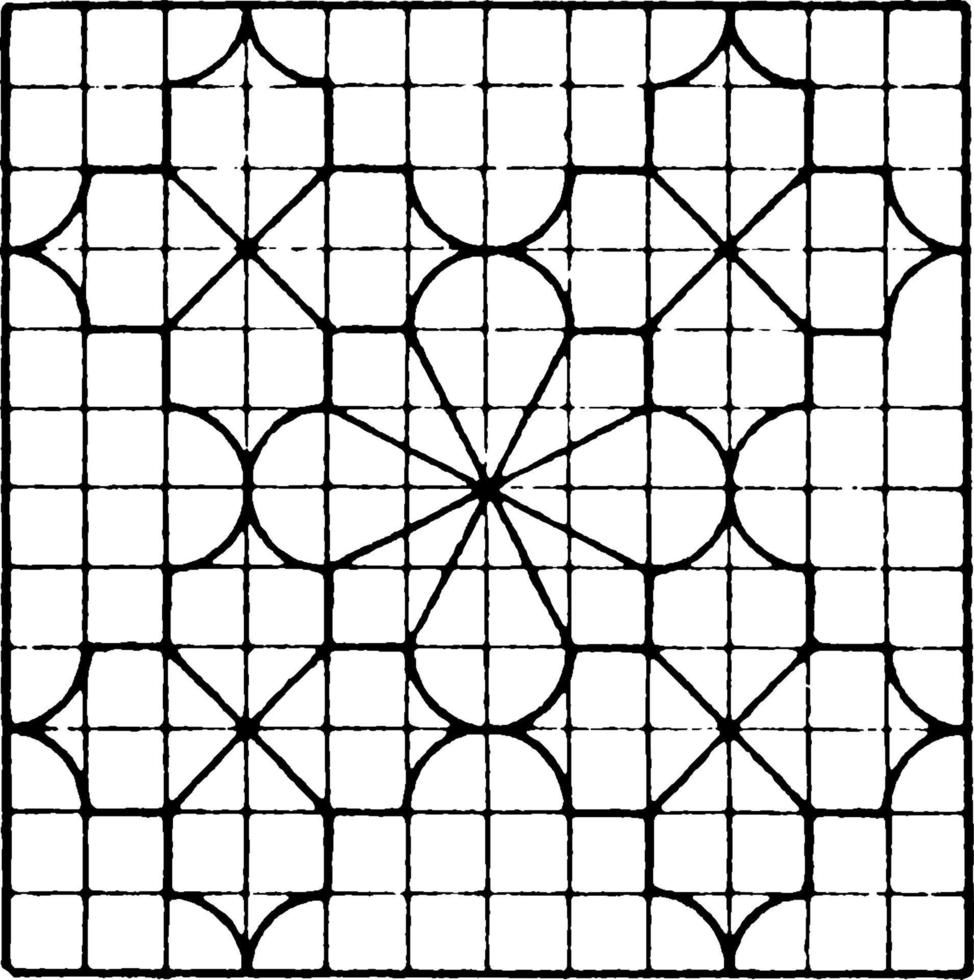 Tessellation, vintage illustration. vector