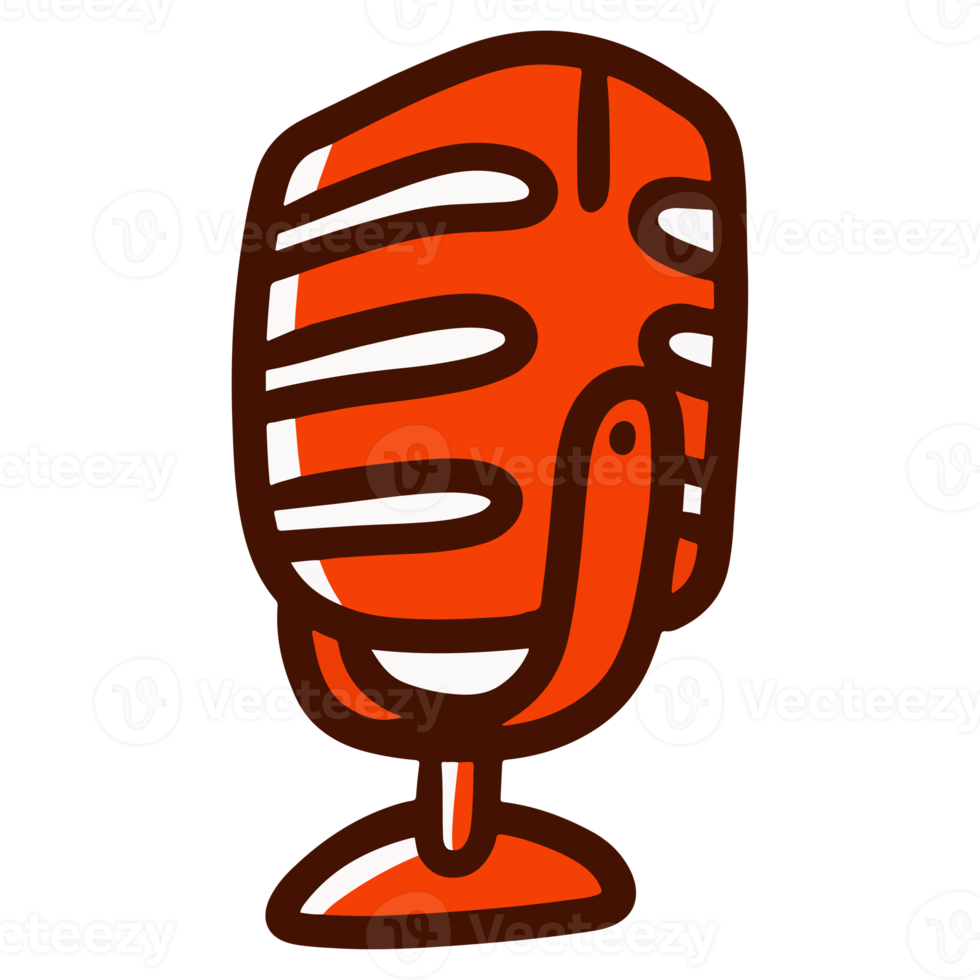 microphone device in old school illustration design png