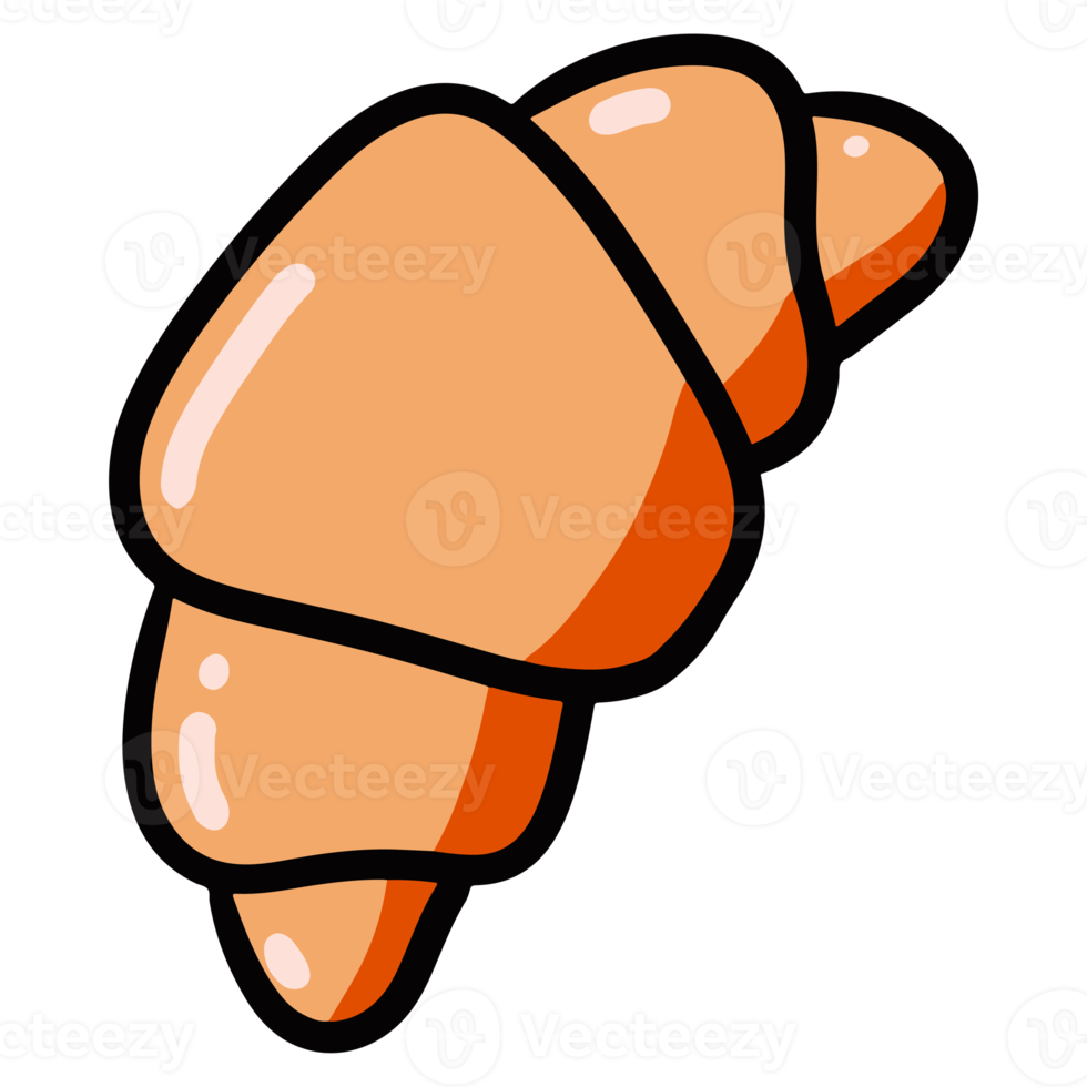 Sweet croissant Illustration for sweet dessert png