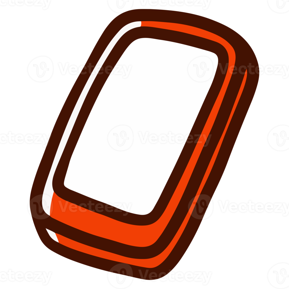 handphone device in old school illustration design png