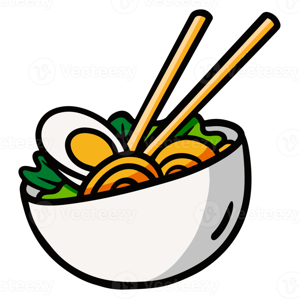 ramen for tasty fast food theme design. hand drawn illustration design png