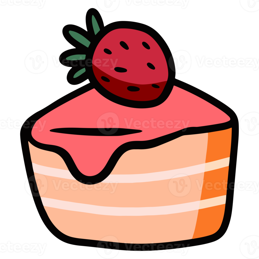 ilustração de torta de morango doce para sobremesa doce png