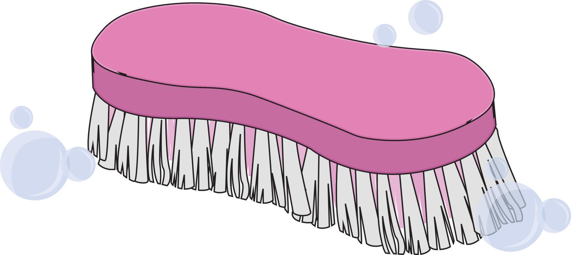 Washing brush ,illustration, vector on white background.
