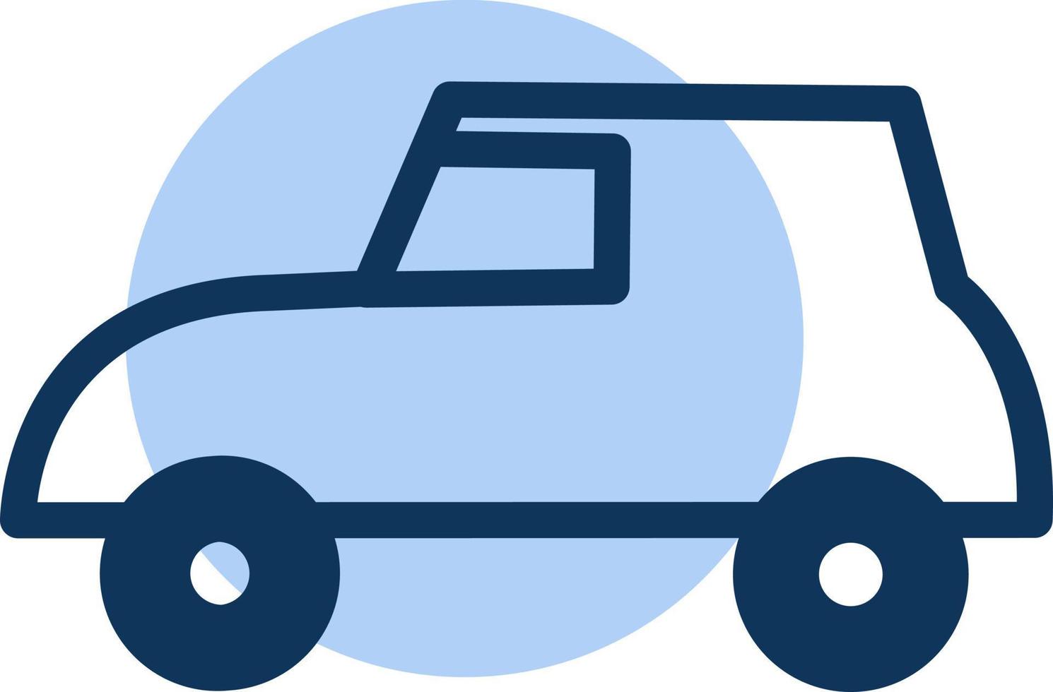 Off road blue car, icon illustration, vector on white background