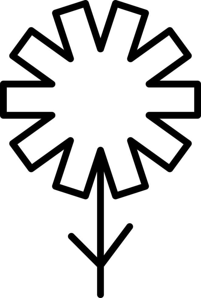 Flor blanca con diez pétalos rectangulares, ilustración, vector sobre fondo blanco.