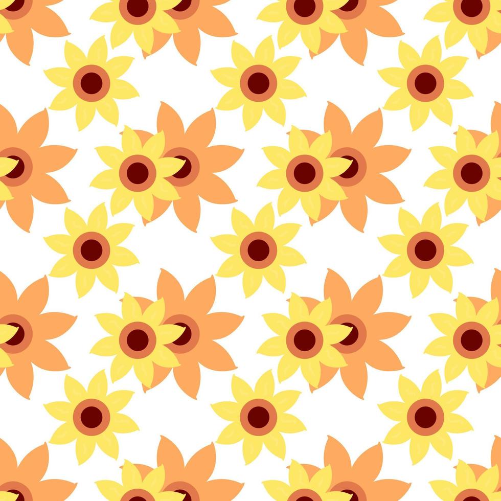 Flowers wallpaper, illustration, vector on white background.