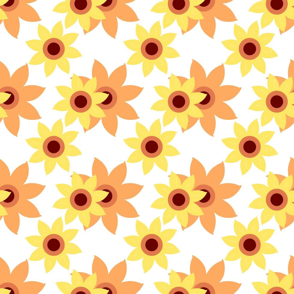 Flowers wallpaper, illustration, vector on white background.