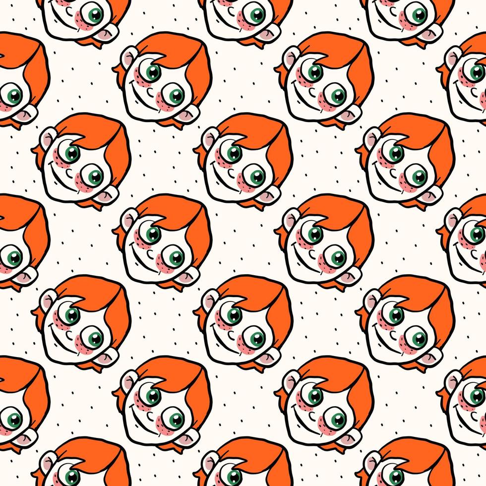 Ginger boy, seamless pattern on white background. vector