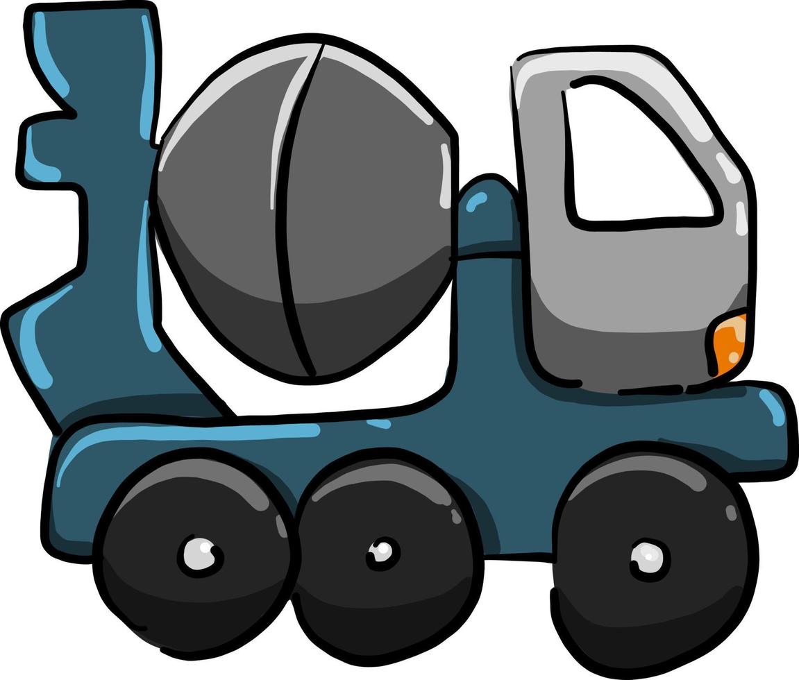 Cement truck, illustration, vector on white background